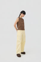 3EIGHTH | Musubi Henley Tank In Chocolate