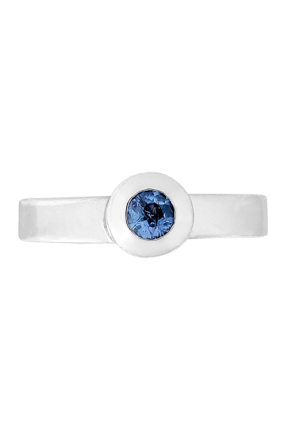 CREATIVE JEWELLERY STUDIO | Burmese Sky Blue Sapphire, Rhodium Plated Silver Ring by Design of Gems