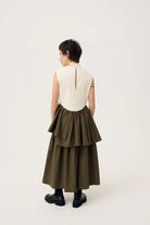 3EIGHTH | Ukabu Dress in Olive & Cream