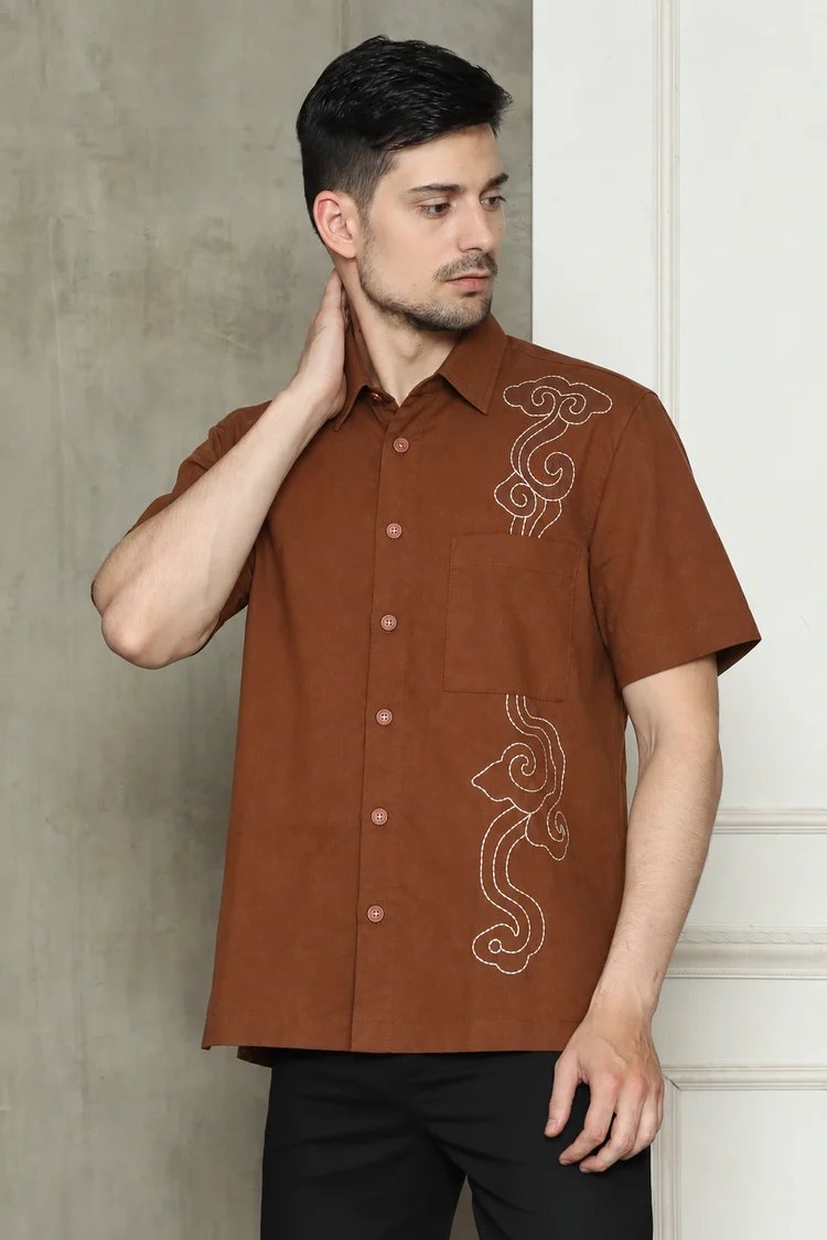 KANZI COLLECTION | Mens Batik Embrodered Shirt
