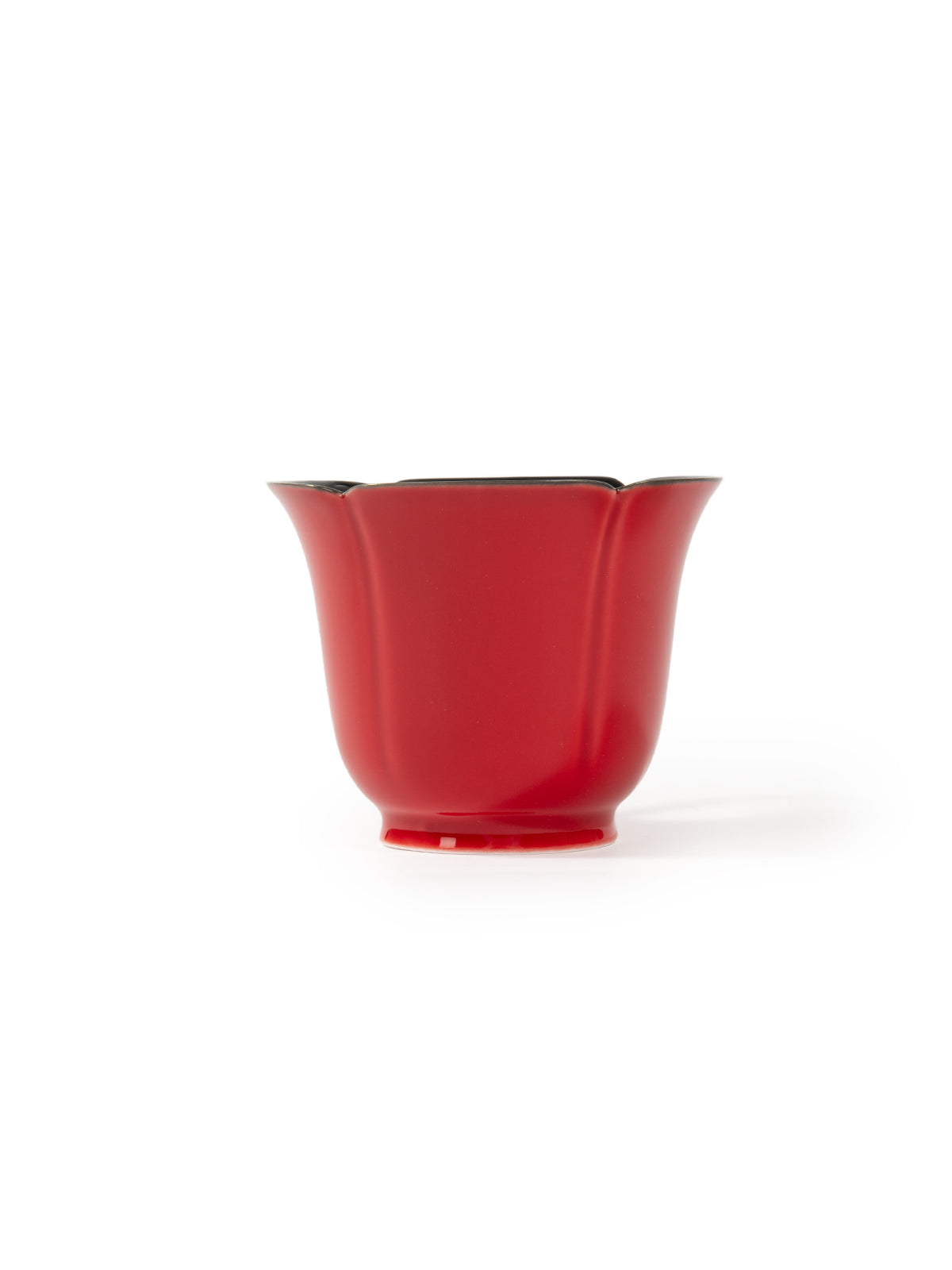CRAFILAB | Vermilion Red & Moon Gazing Teacup With Heart & Shaped Side Handle