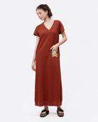 STUDIO QILING | Umber Cotton Jersey Maxi Dress