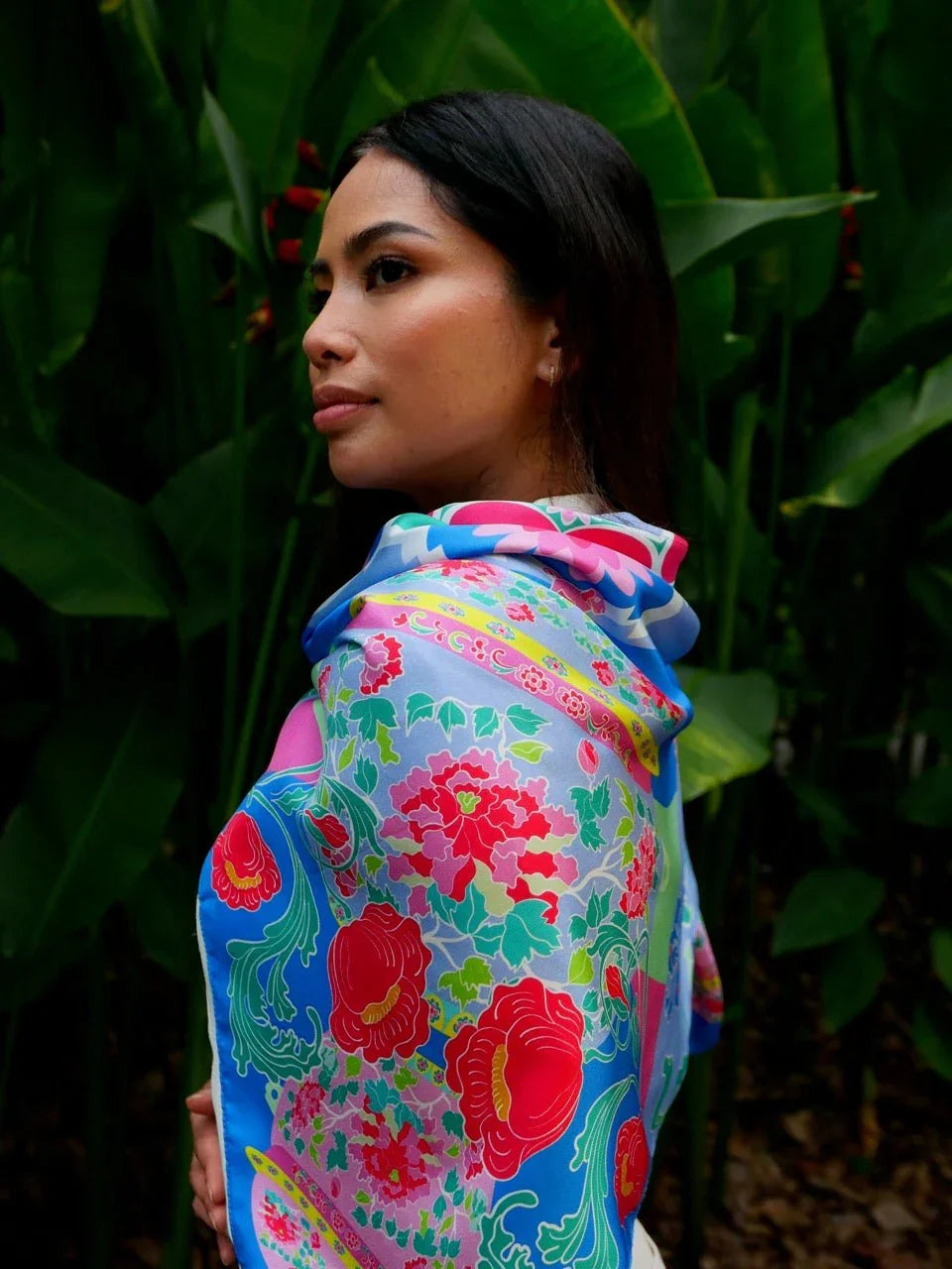 BINARY STYLE | Peranakan Bricollage Premium Silk Scarf