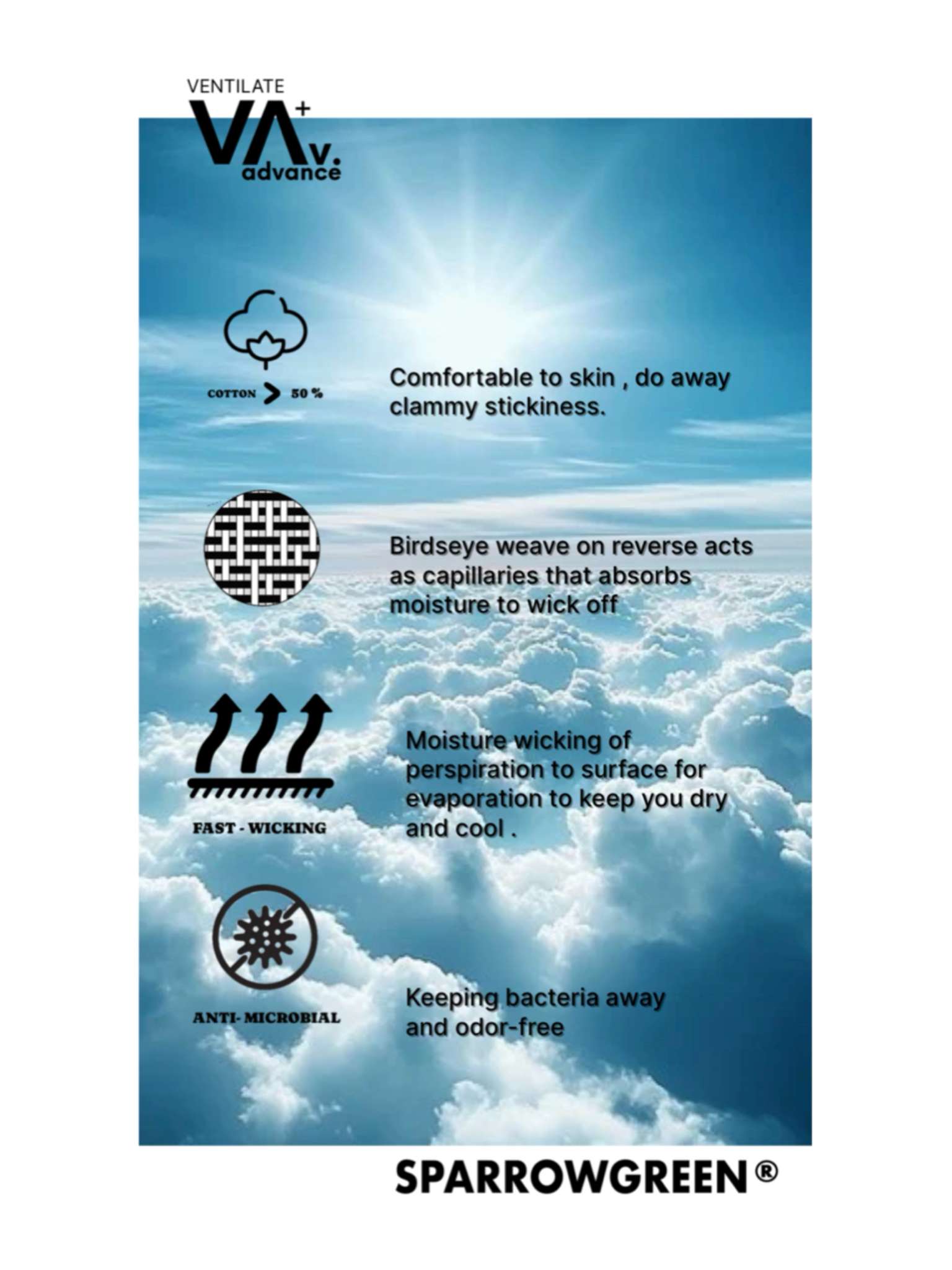 SPARROW GREEN | ADVEN+ T-shirt - Dark Steel