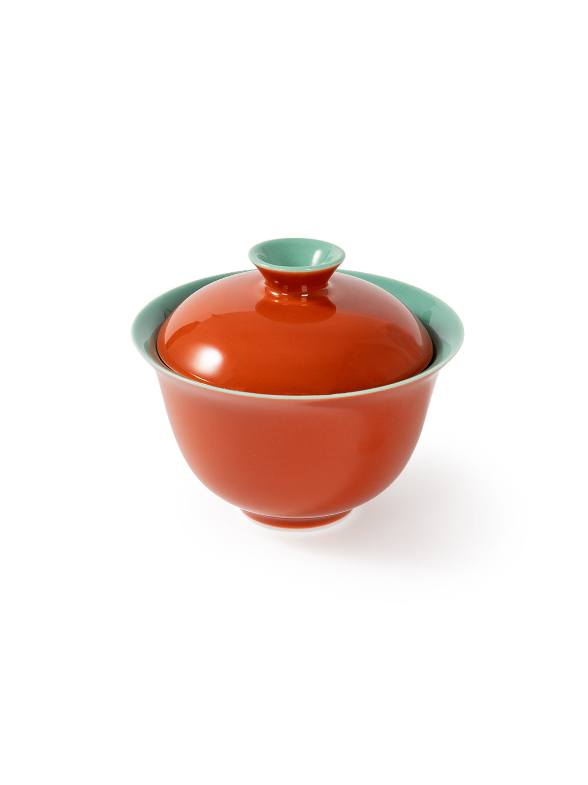 CRAFILAB | Brick Red & Turquoise Lucky Lidded Bowl