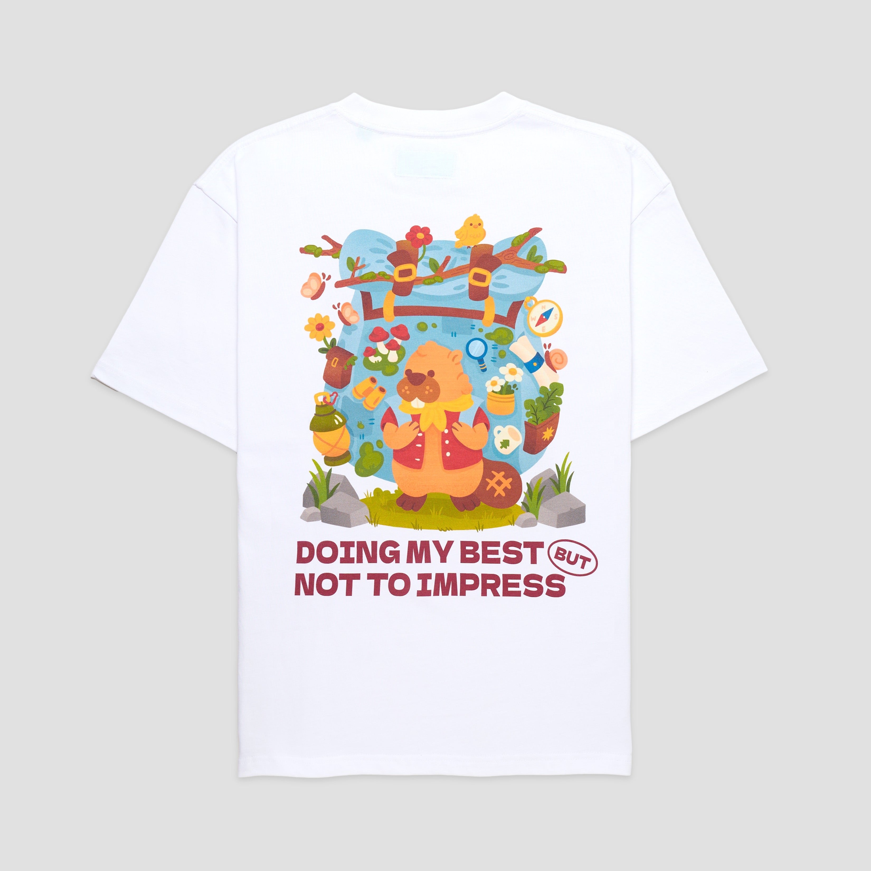 TALKING TOES | Eager Beaver Oversized Tee | White