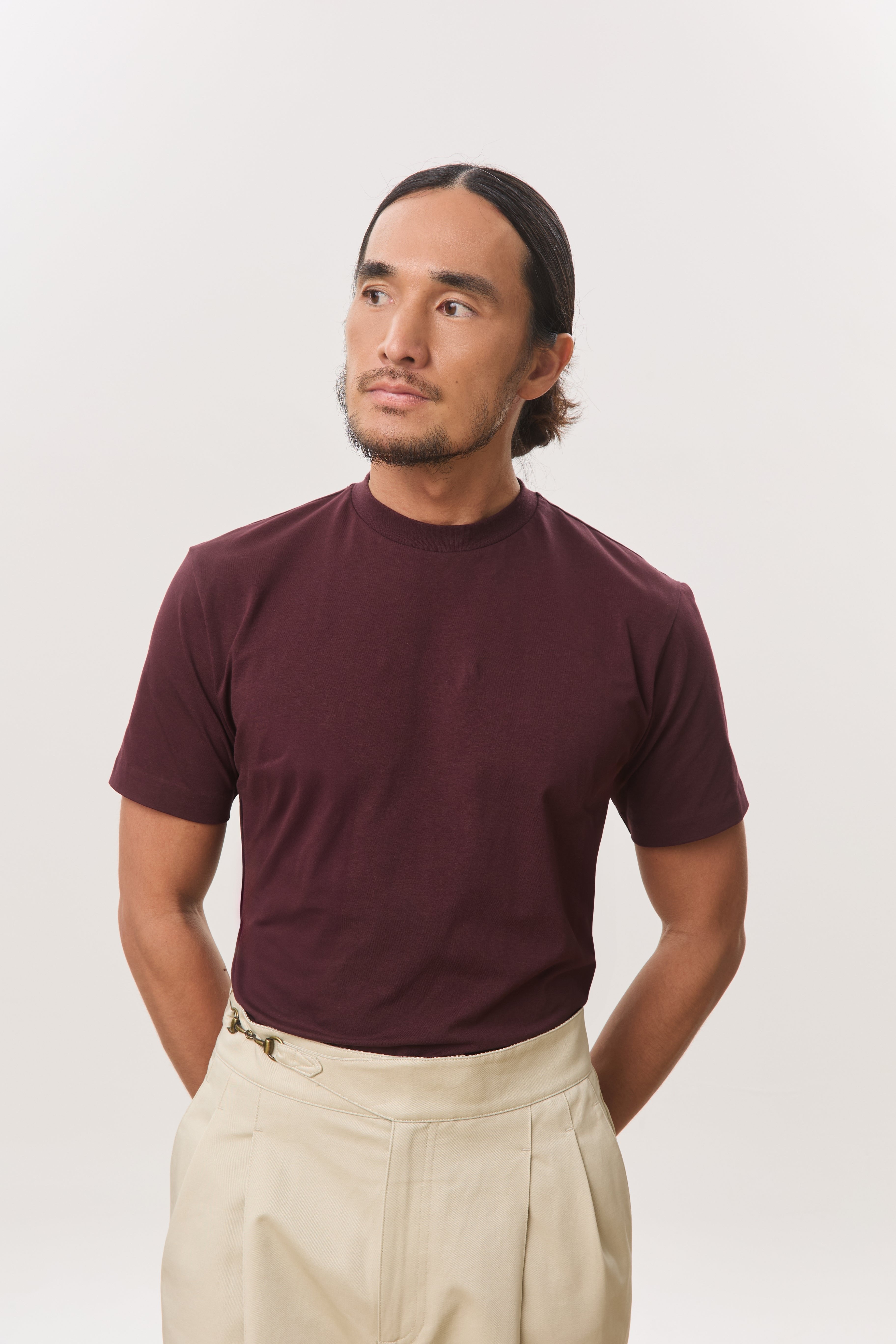 HOUSE OF ANON | Arlo Mock Neck Tee, Jersey
