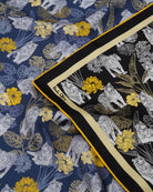 STUDIO QILING | Tiger Navy Night Double Side Silk Scarf 100