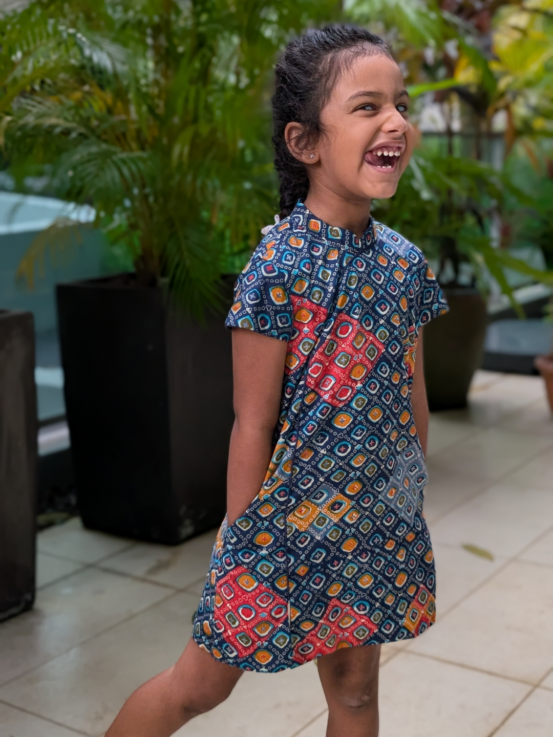 NIMBU | Jade Blue Girls Cheongsam Dress