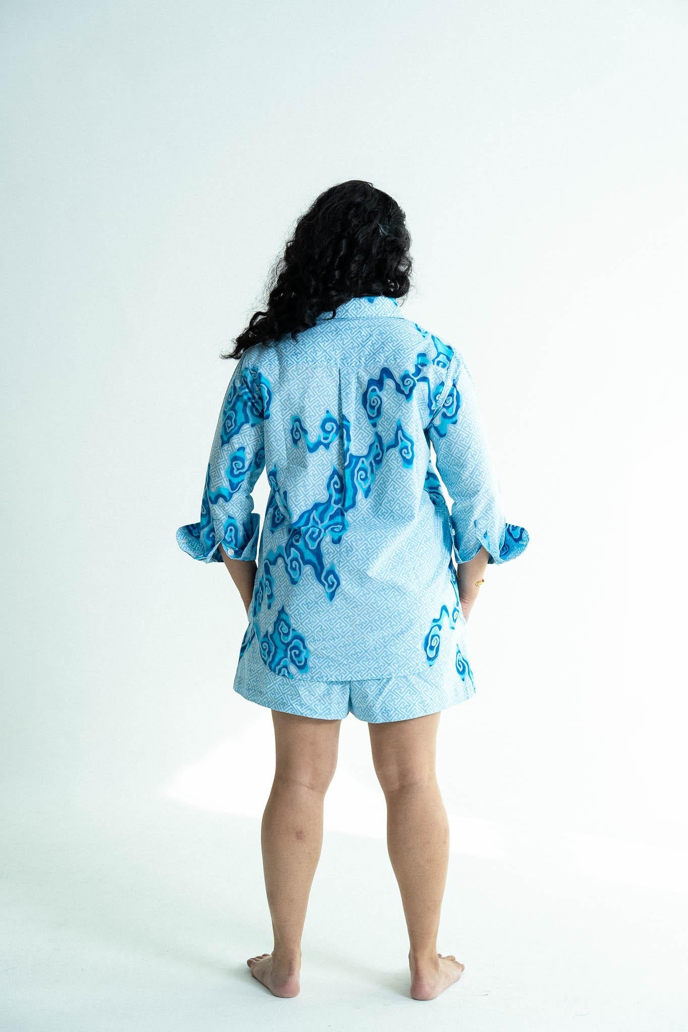 STUDIO GYPSIED | Batik Studio Shorts In Tumbuh Porcelain