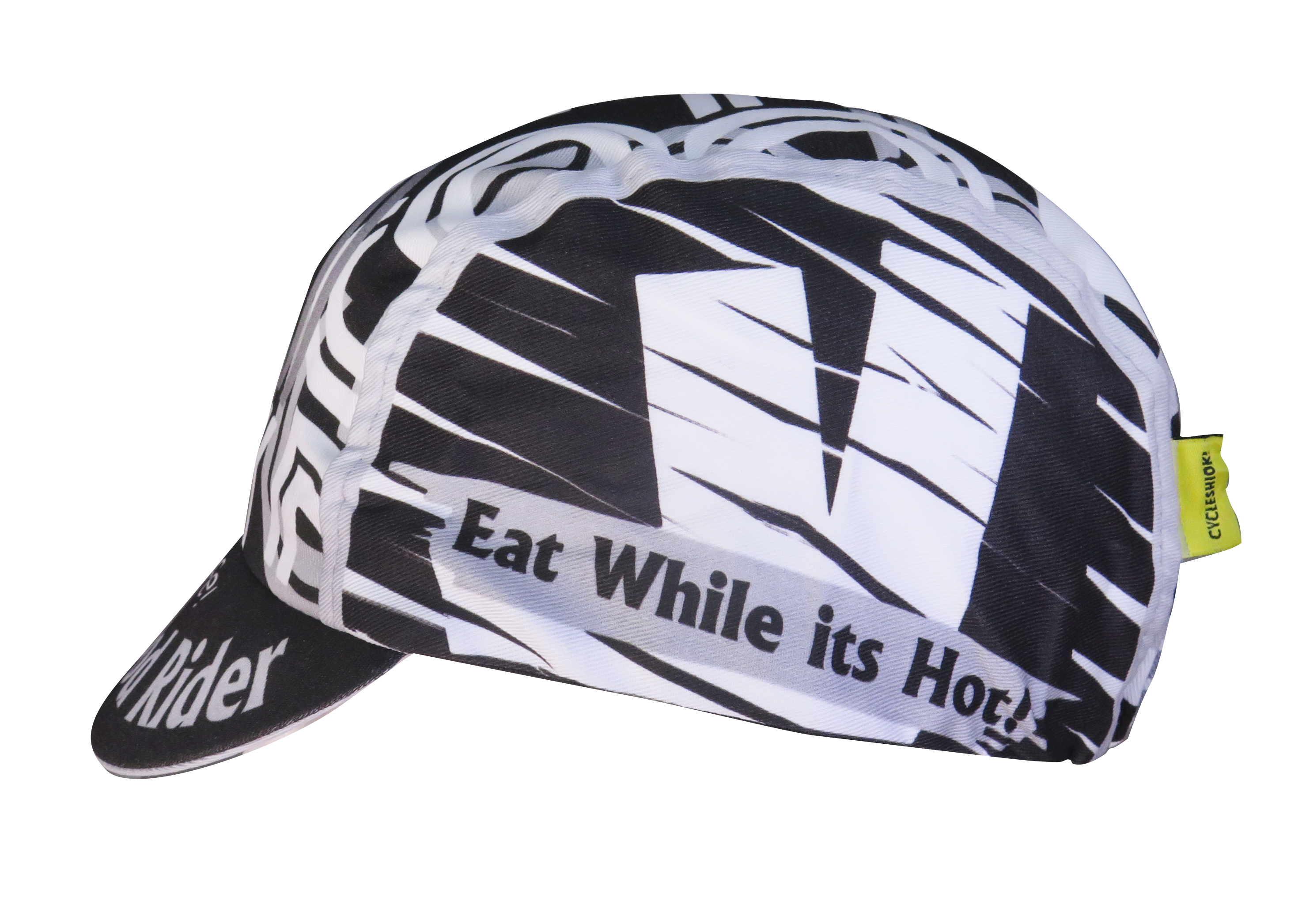 A DESIGN BY TAKACHYA | Cycling Cap - I Am Fast Food Rider (Greyscale)
