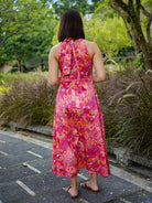 NIMBU | Eden Hot Pink Women's Long Halter in Muslin Cotton