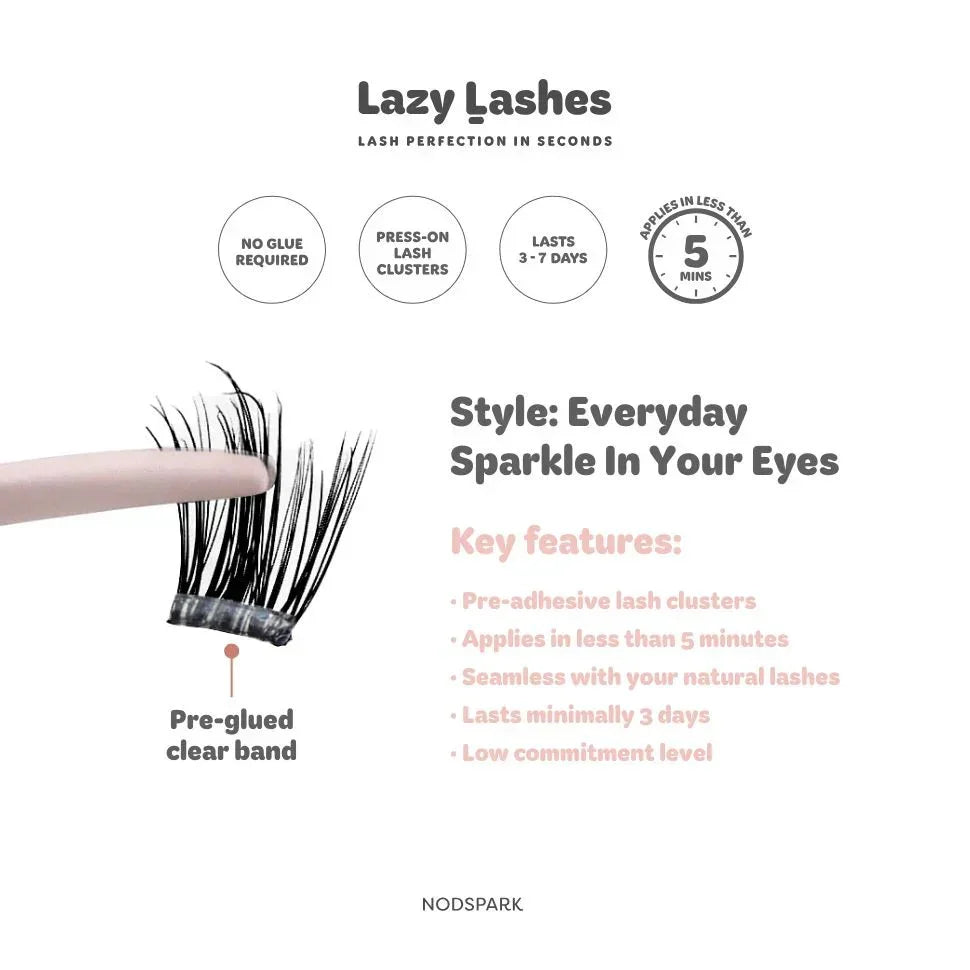 NODSPARK | Clear Band Everyday Sparkle In Your Eyes Lazy Lashes