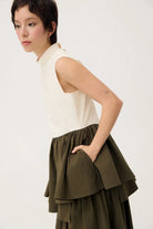 3EIGHTH | Ukabu Dress in Olive & Cream
