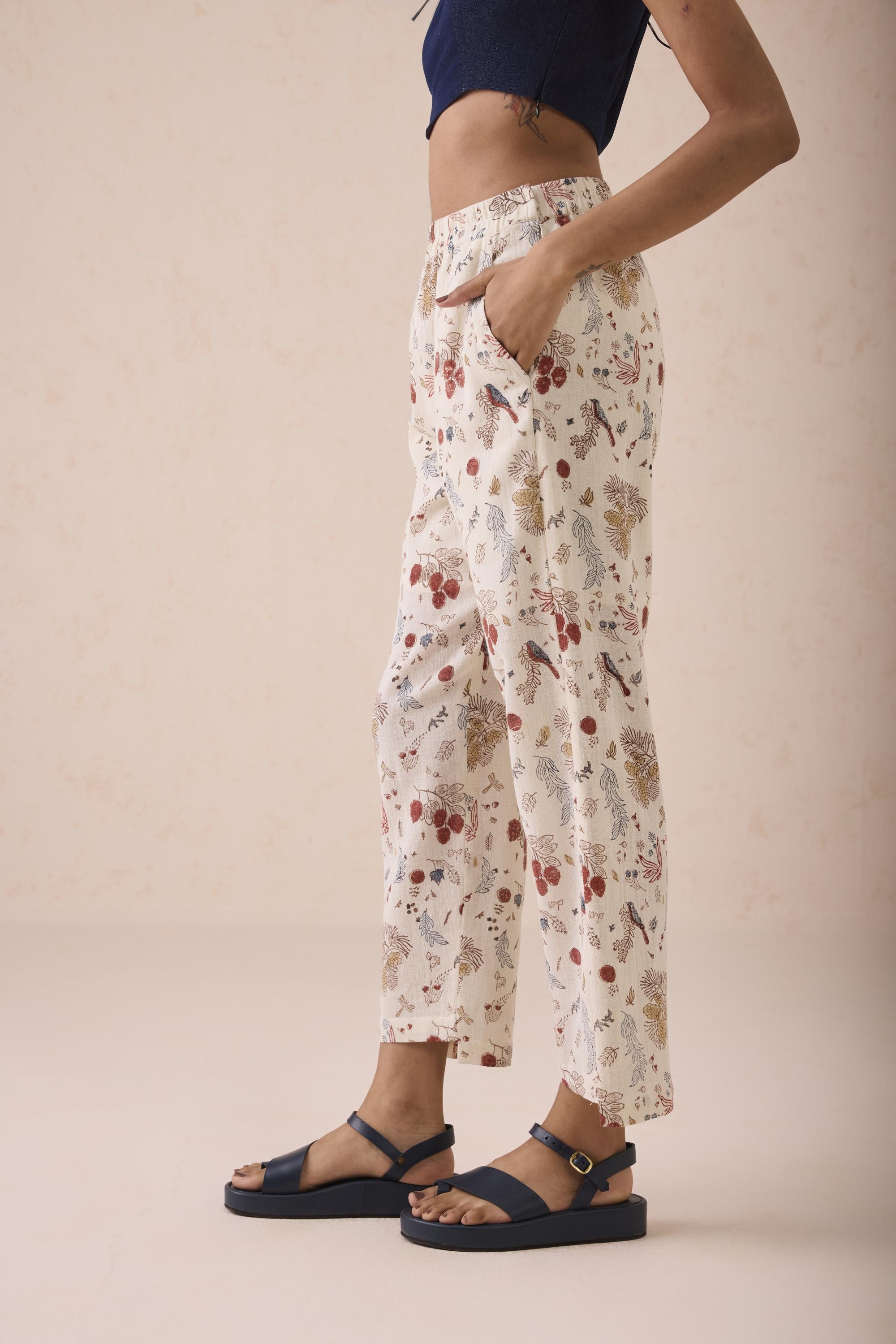 SUI | Under The Forest Sky Handspun Handwoven Organic Cotton Trousers