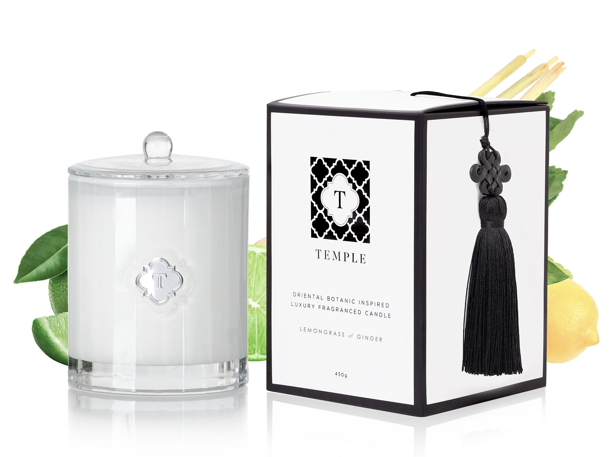 TEMPLE CANDLES | Luxury Fragranced Candle - Lemongrass & Ginger