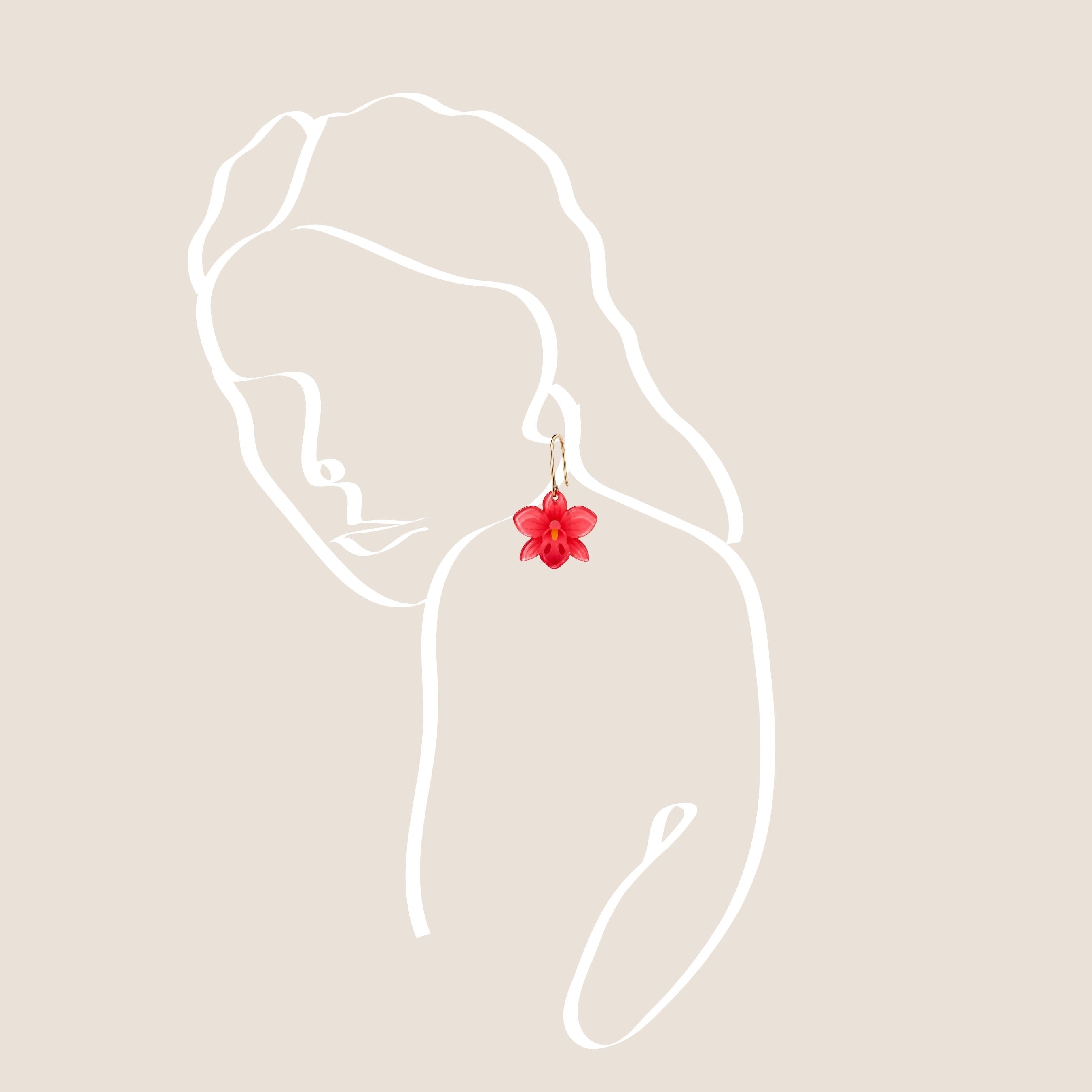 THE ANTECEDENT STORE | Red Orchid Earrings | Stories Of Singapore