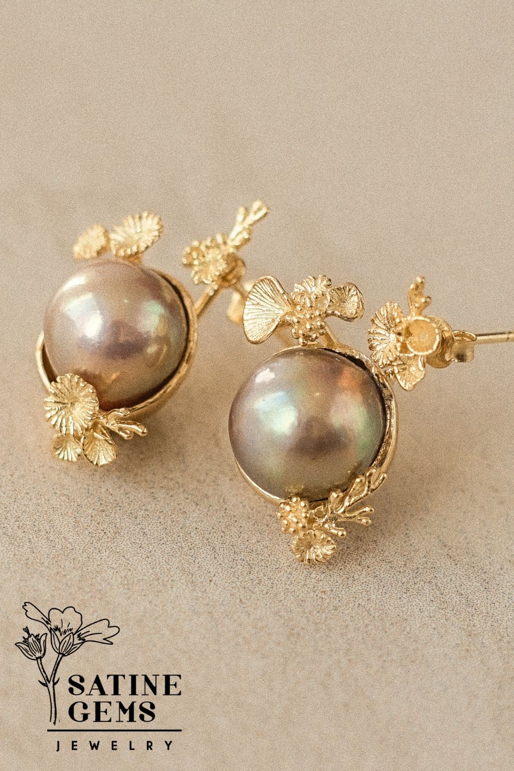 CREATIVE JEWELLERY STUDIO | Detachable Baroque Edison Pearl, Gold Plated Silver Earrings by Satine Gems Jewelry