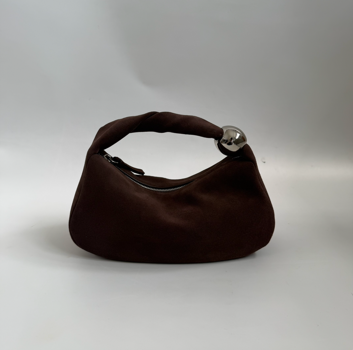 WU HAUS | Orbit Lightweight Suede Coffee Sculptural Bag