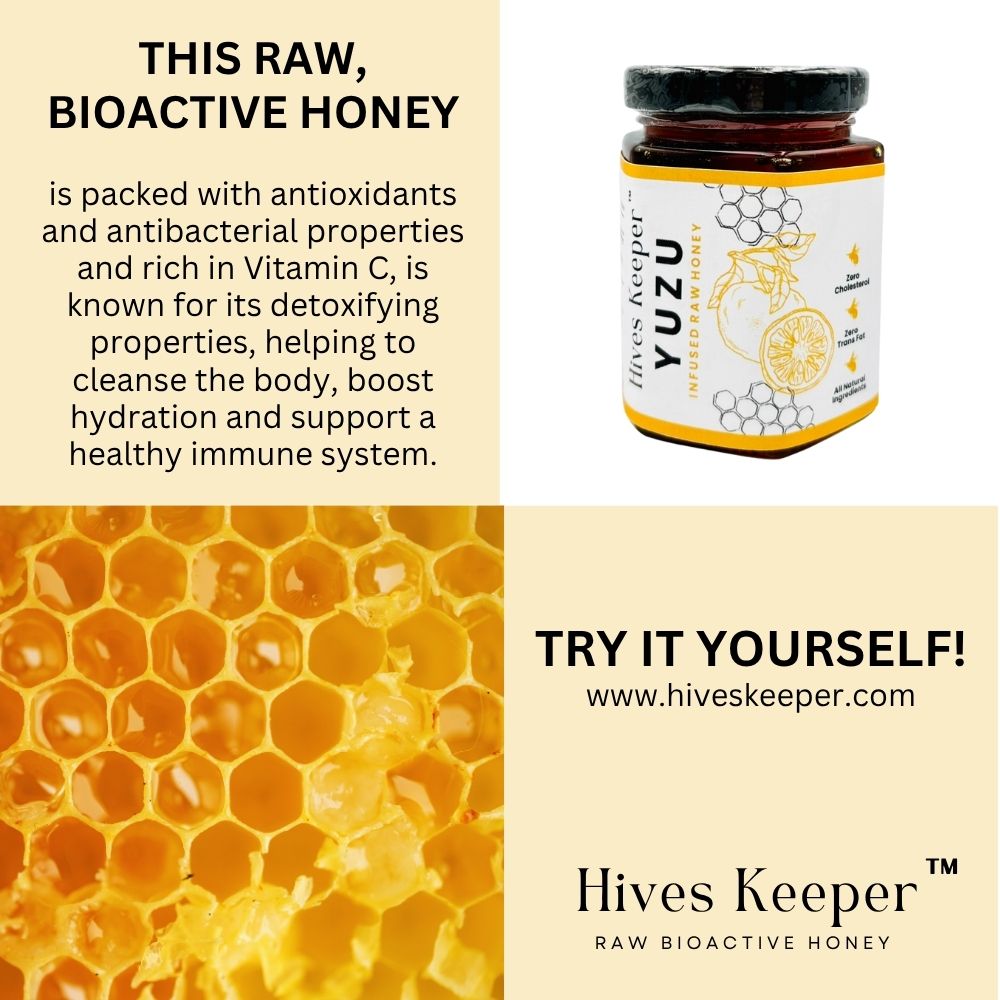 HIVES KEEPER | Infused Raw Honey (with Gift Box) - Yuzu Infused Raw Honey
