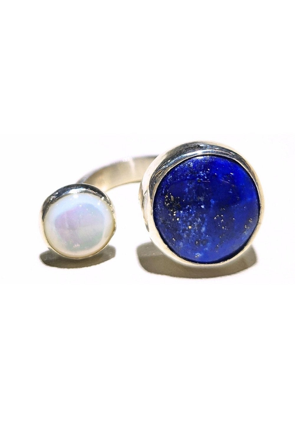 CREATIVE JEWELLERY STUDIO | Lapis Lazuli & Mother of Pearl Bubble Ring by Design of Gems