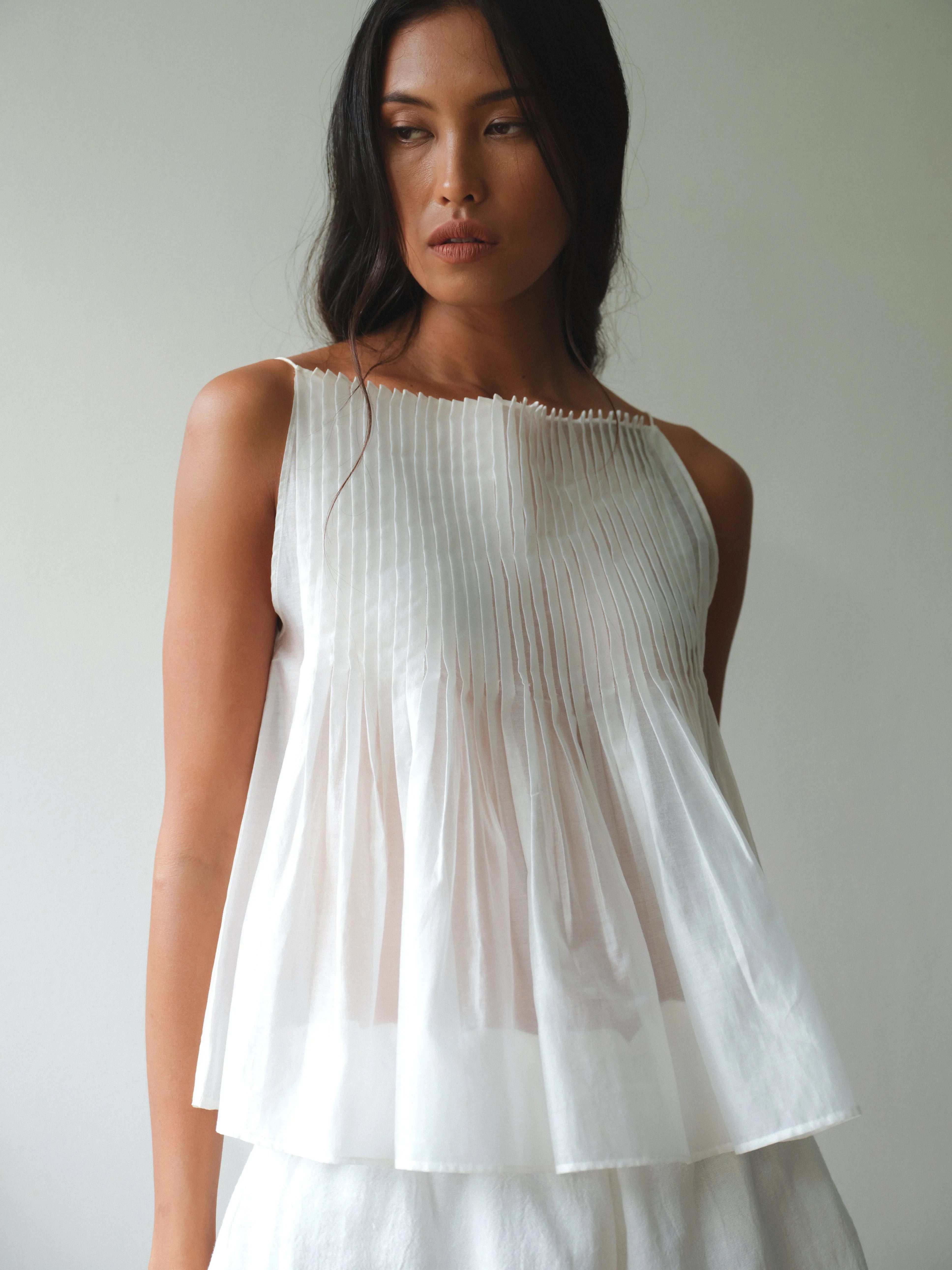 SAYA | Senna - Pleated Sheer Top