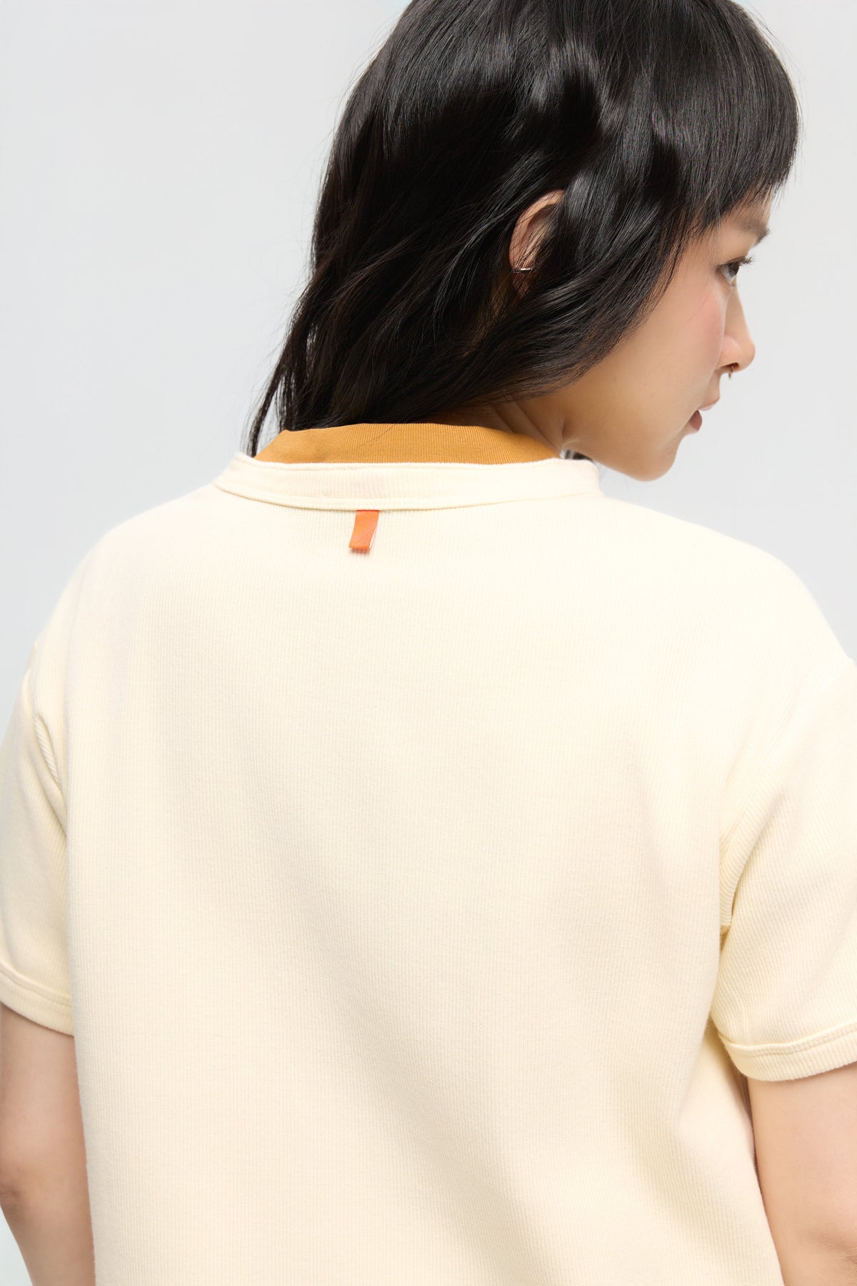 3EIGHTH | Military Henley Tee in Cream