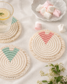 MEJA MAISON DE BALI | The Amour Macrame Coaster by Meja - Rose Tan