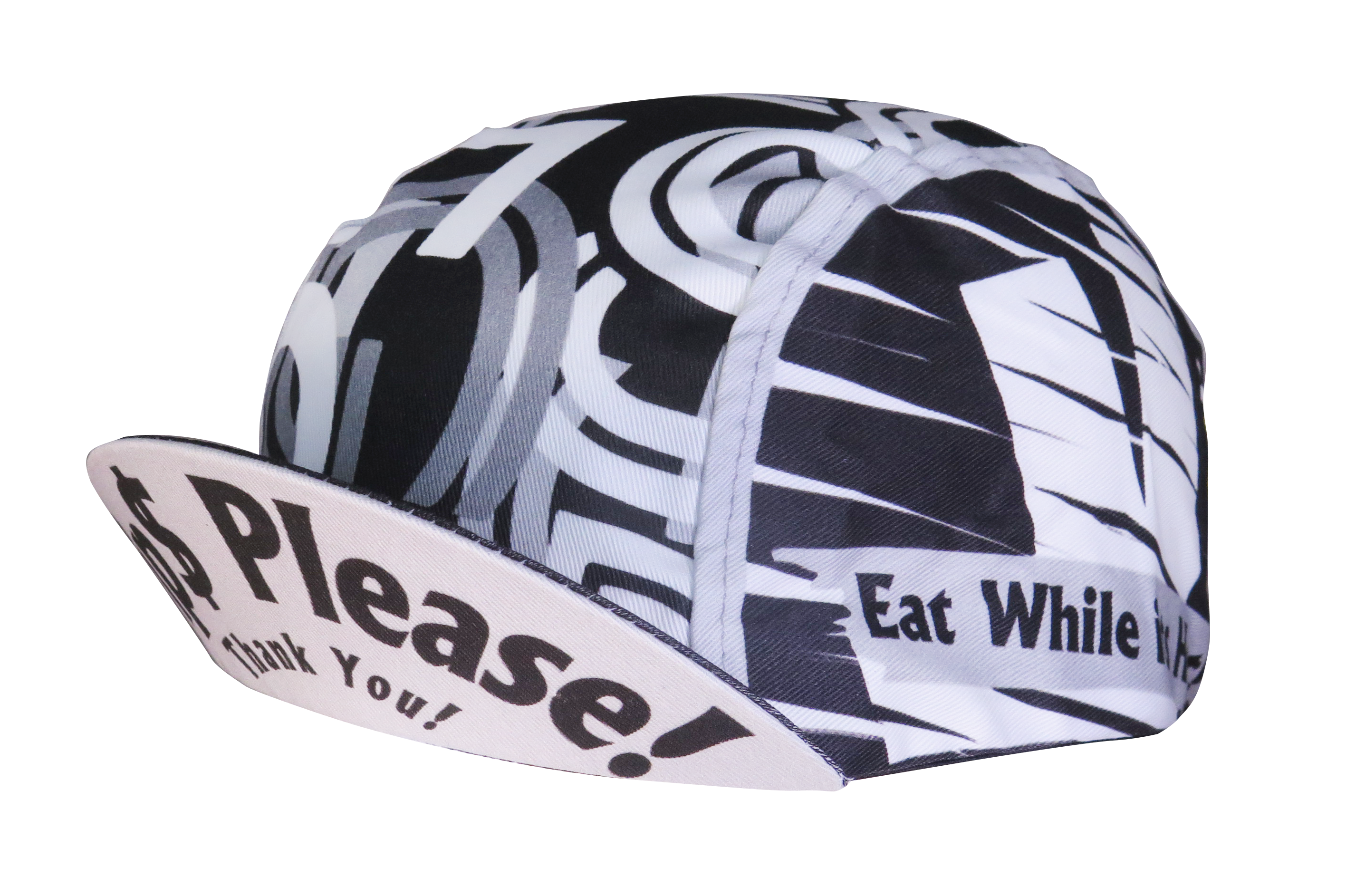 A DESIGN BY TAKACHYA | Cycling Cap - I Am Fast Food Rider (Greyscale)