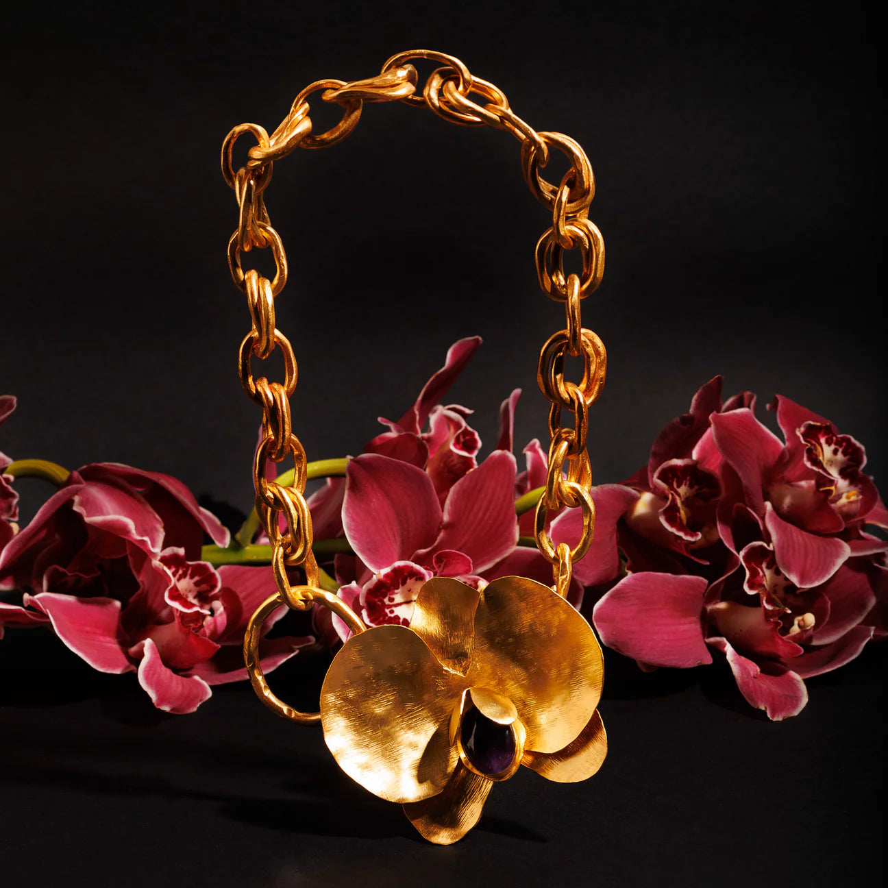 BOHEME BY VERO | FLORA BIG NECKLACE (BLACK ONYX)