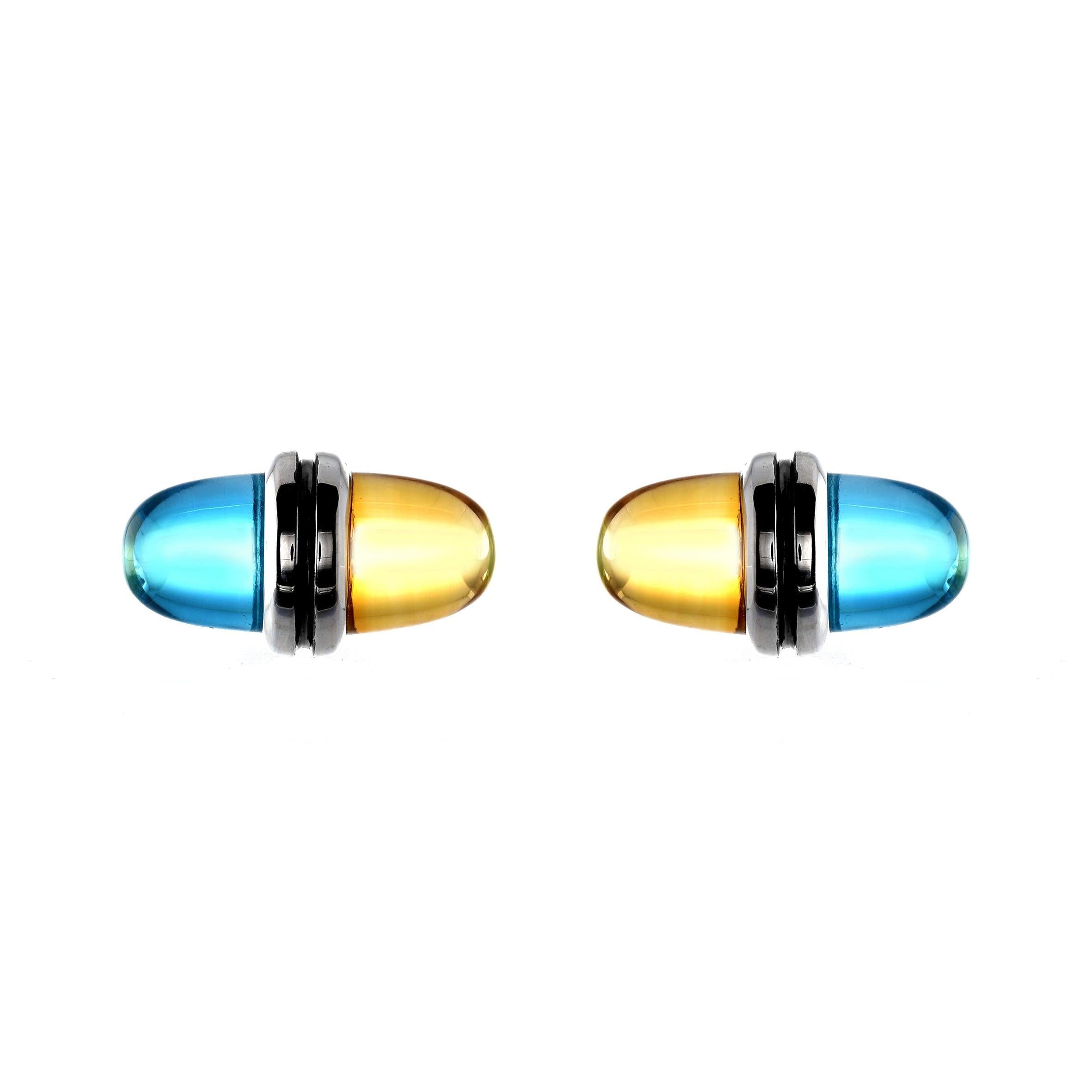 THE JEWEL BOX | Sugar Pop Citrine & Blue Topaz Cufflinks
