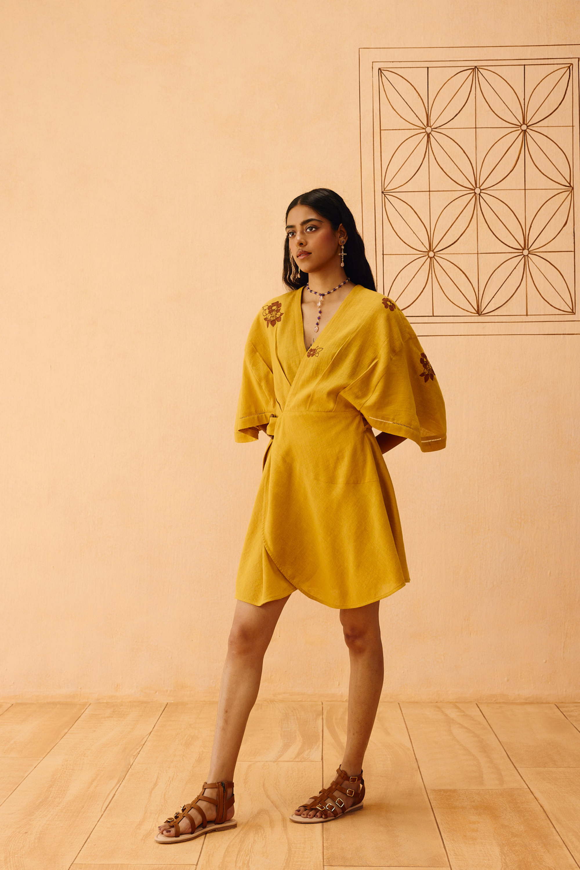SUI | Glowing Garden Handspun Handwoven Organic Cotton Wrap Dress