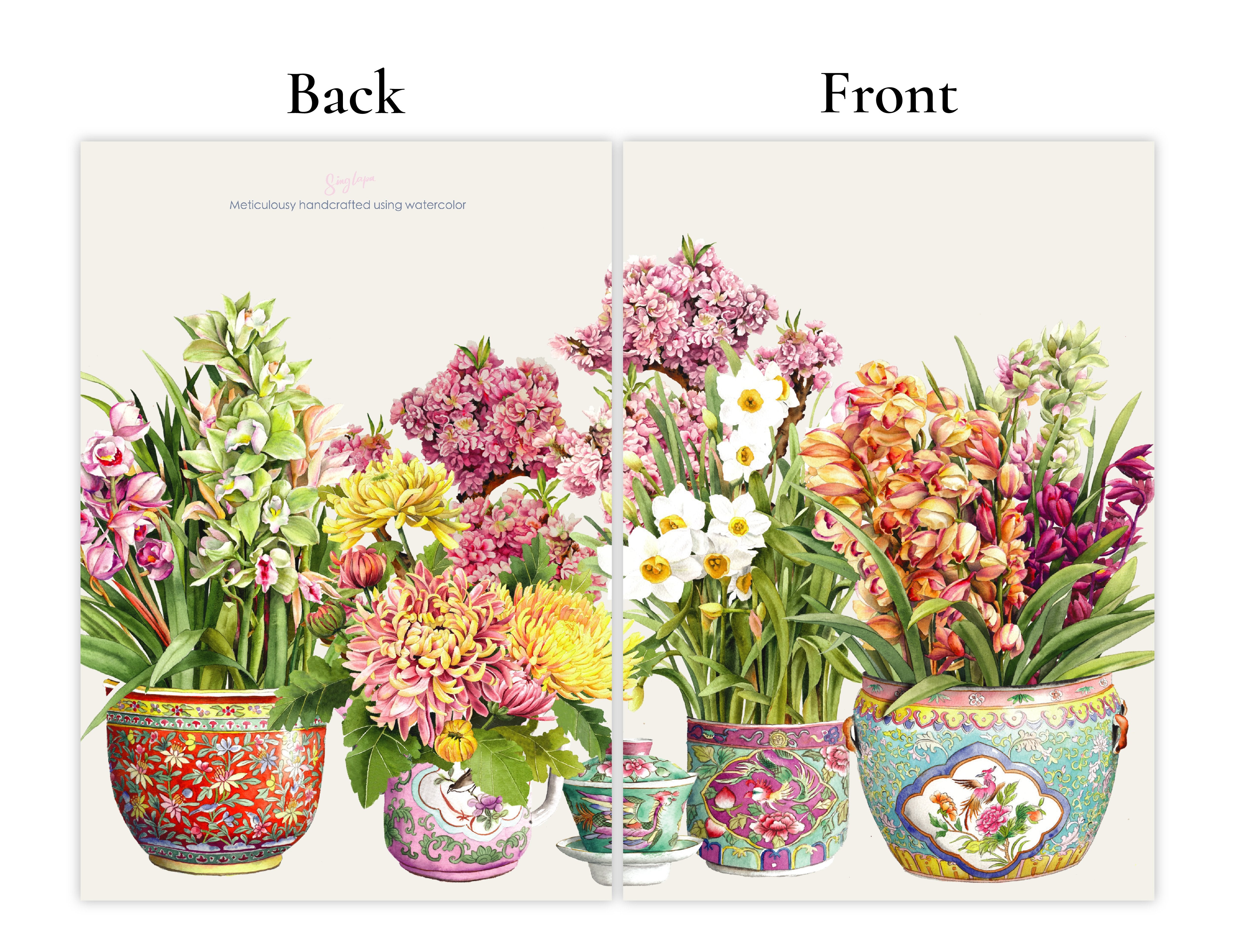 SINGLAPA | Peranakan Porcelain With Flowers Greeting Card