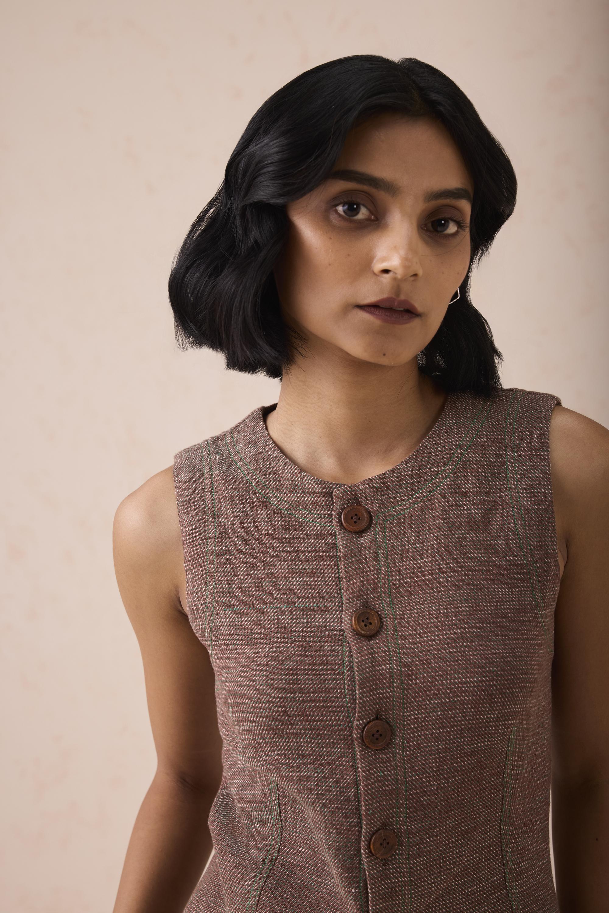 SUI | The Hazel Sun Handsun Handwoven Organic Cotton Waistcoat