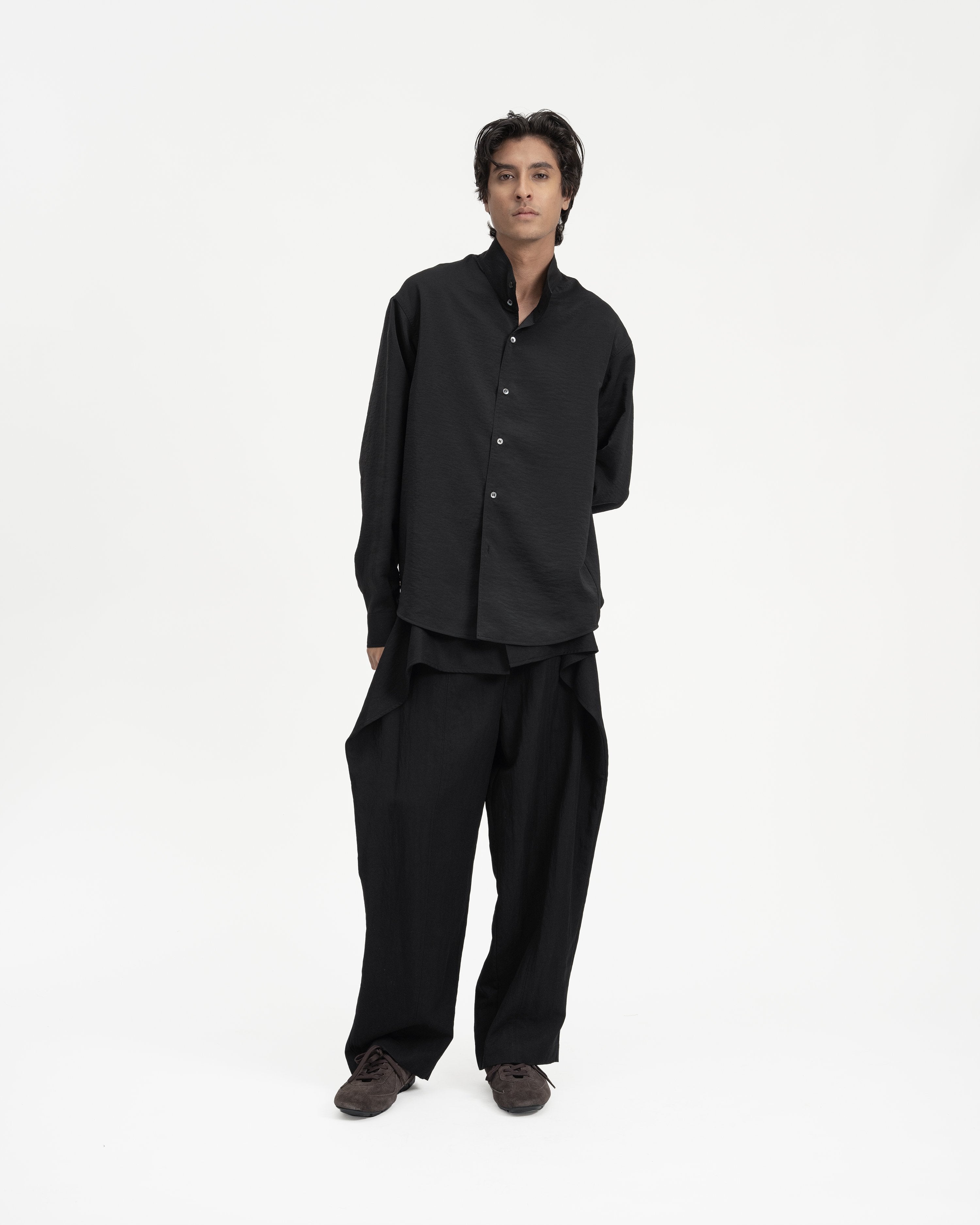 GRAYE | Sash Wrap Trousers | Black