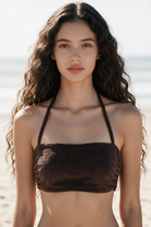 HAI THE LABEL | Teddy Bear Easy-Fit Halter Bandeau Top - Jellyboo Brown