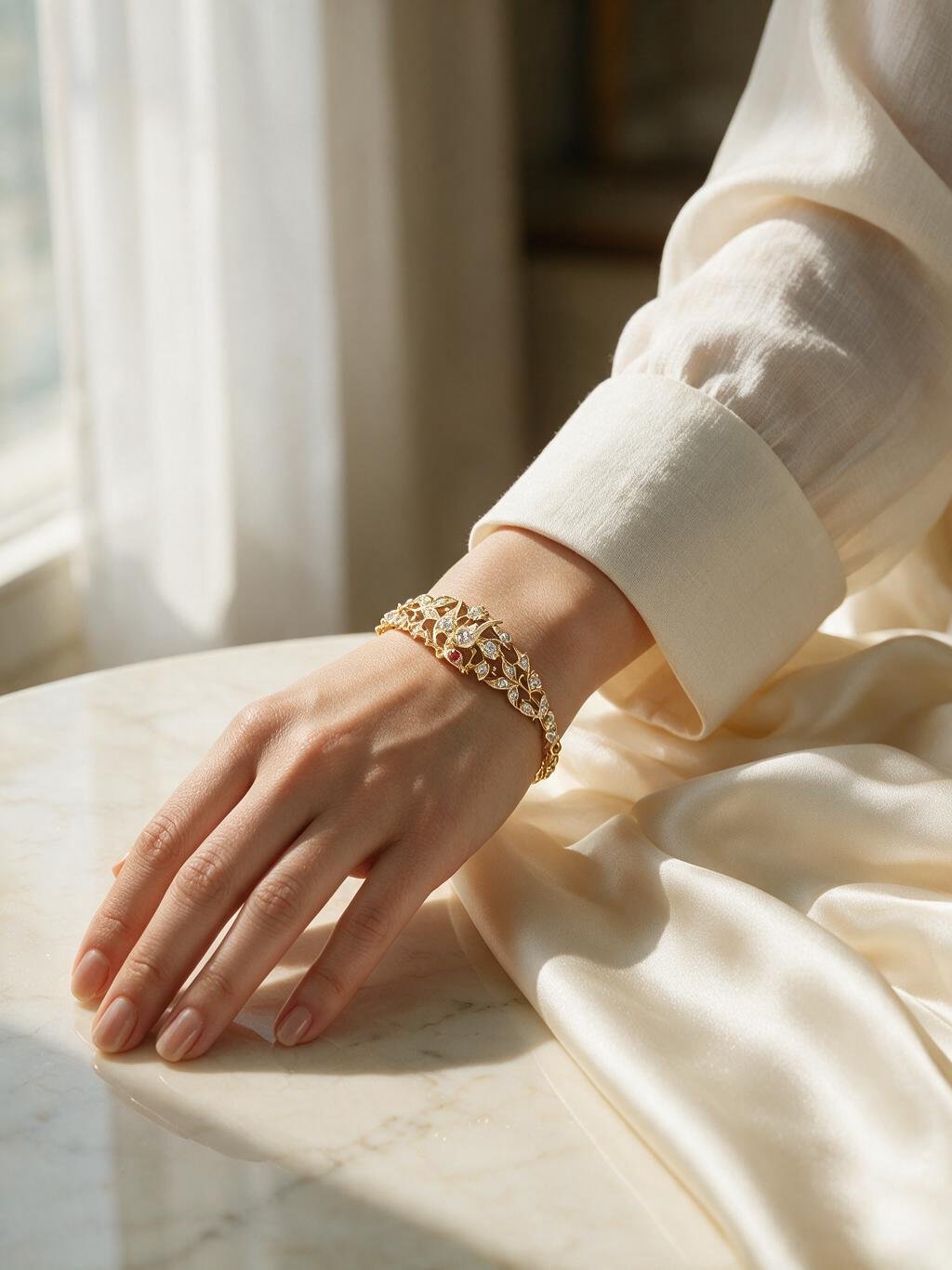 FOUNDATION JEWELLERS | 18K Yellow Gold Natural Diamond Pendant Bracelet - PBr91548