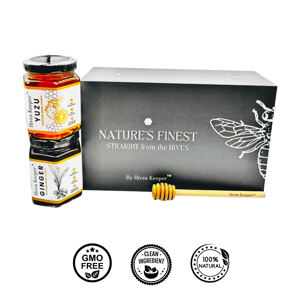 HIVES KEEPER | Infused Raw Honey Combo Gift Set - Yuzu & Peach Infused Raw Honey