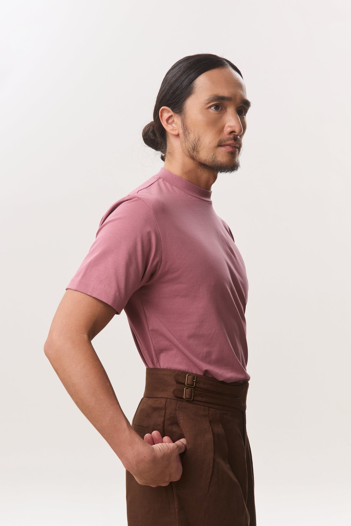 HOUSE OF ANON | Arlo Mock Neck Tee, Jersey