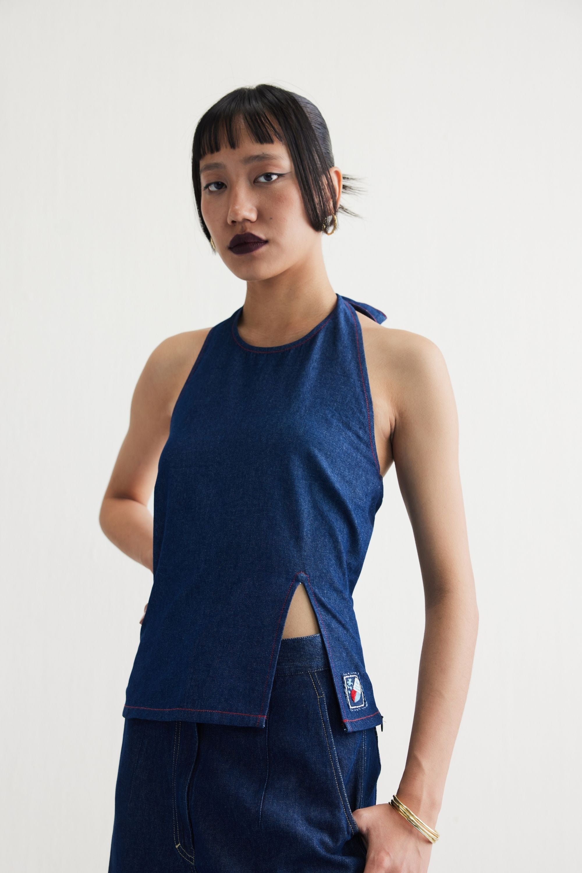 SUI | Deepwater Denim Halter Top