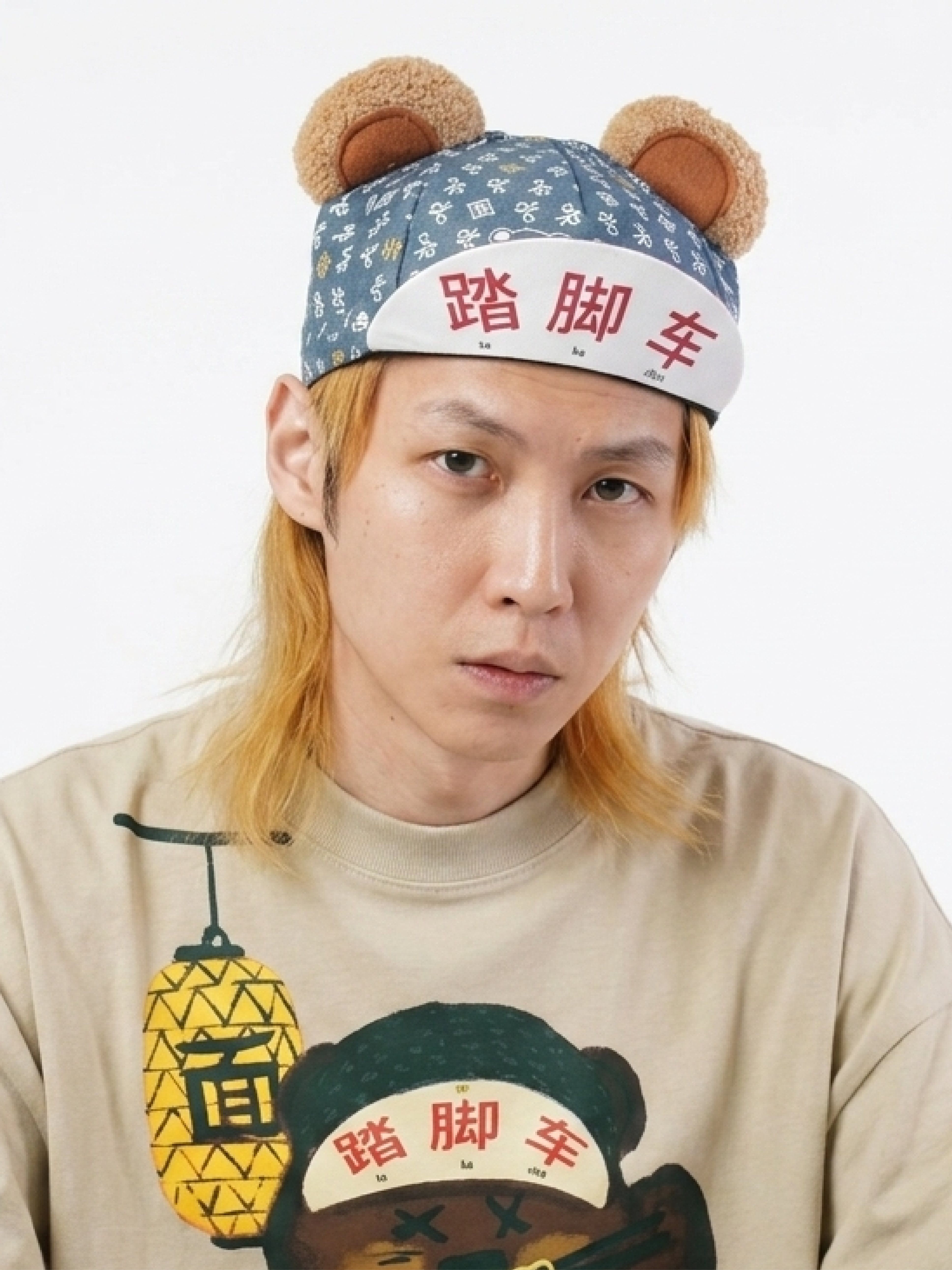 EXTRA NOODLE | EXTRA NOODLES x TAKACHYA Monogram Cycling Cap Bear Ears (Pre-Order)