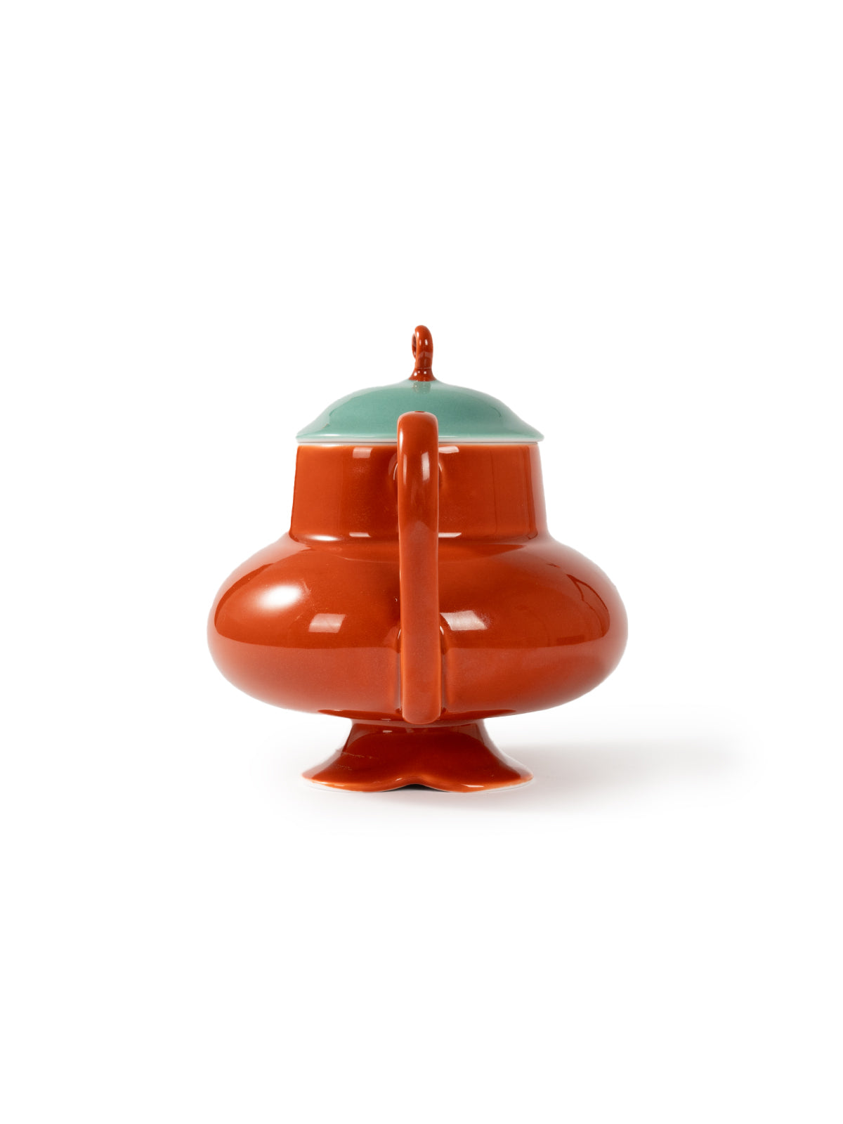 CRAFILAB | Brick Red & Turquoise Round Teapot