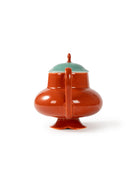 CRAFILAB | Brick Red & Turquoise Round Teapot