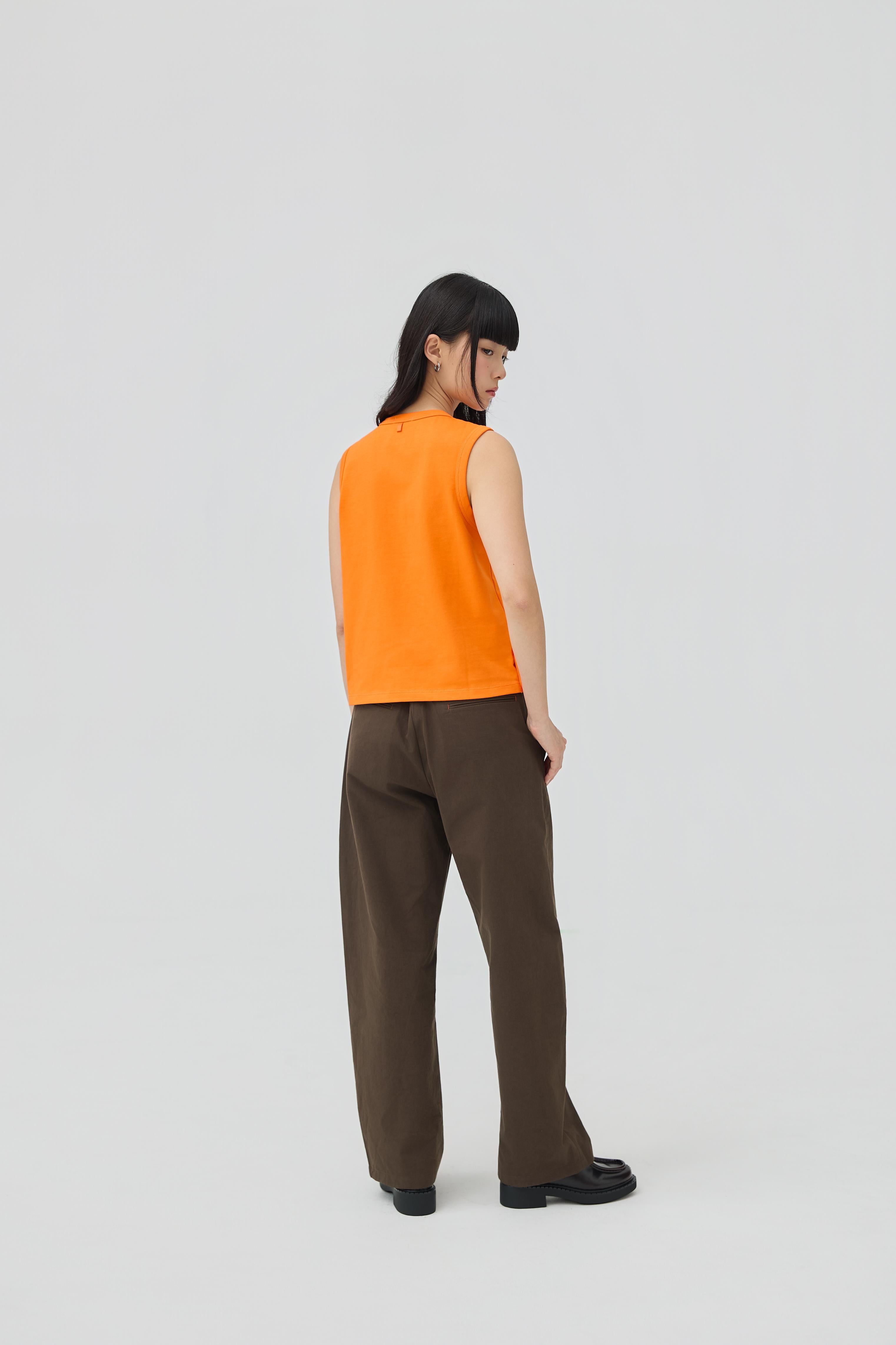 3EIGHTH | Musubi Henley Tank In Orange