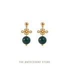 THE ANTECEDENT STORE | Auspicious Ruyi Knot With Green Agate Earrings
