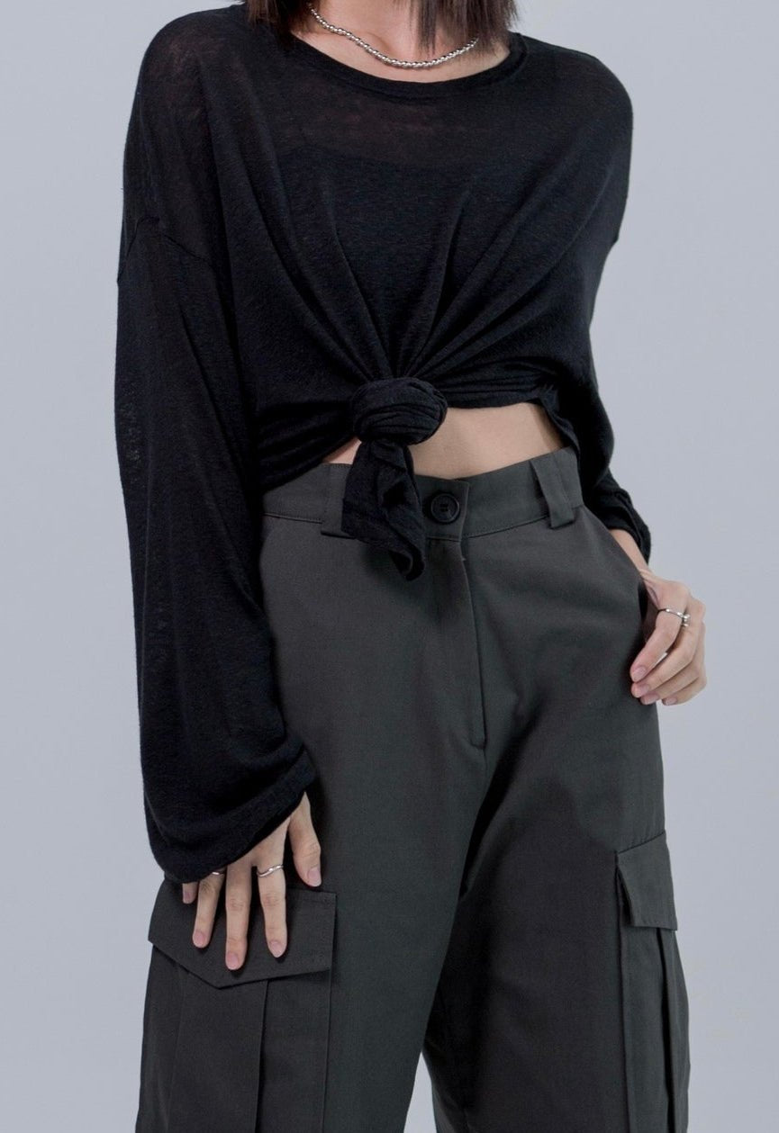 SAERO COLLECTIVE | Myeon Long Sleeve Top | Black