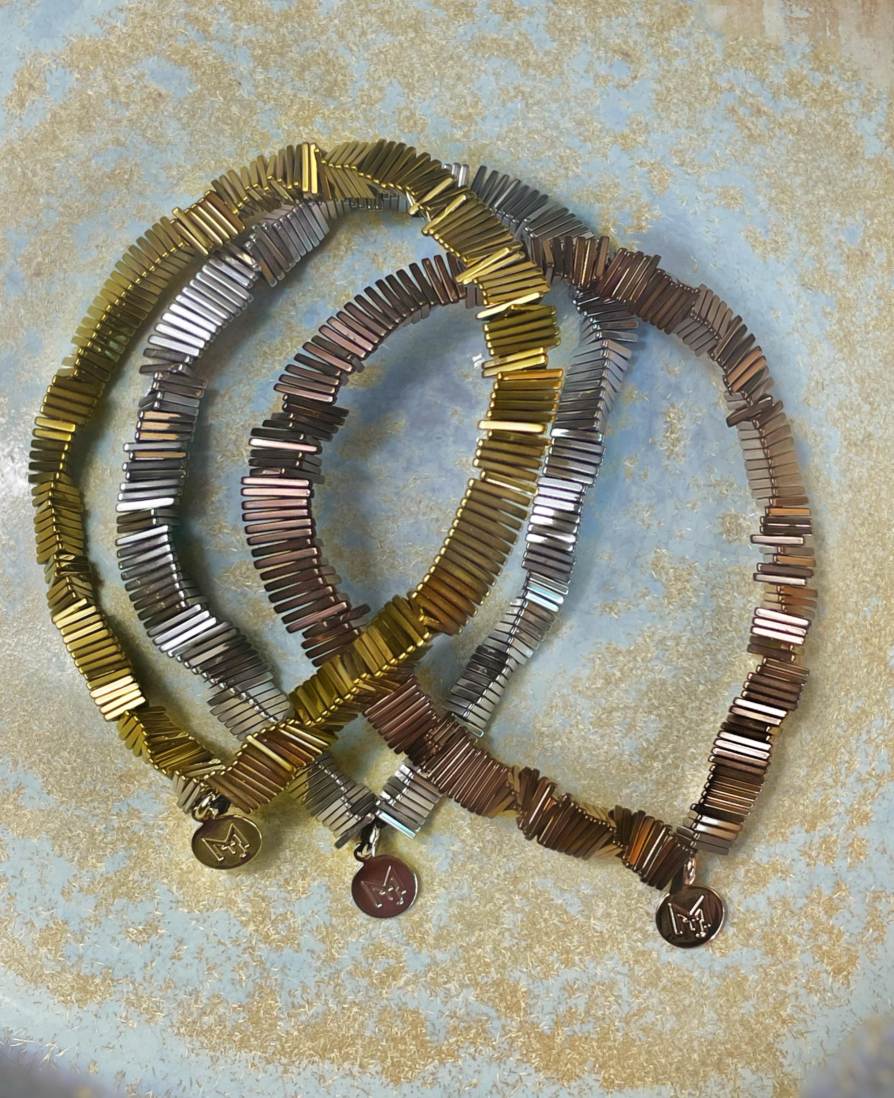 MARILYN TAN JEWELLERY | Kinetic Hematite Gemstone Elastic Bracelet