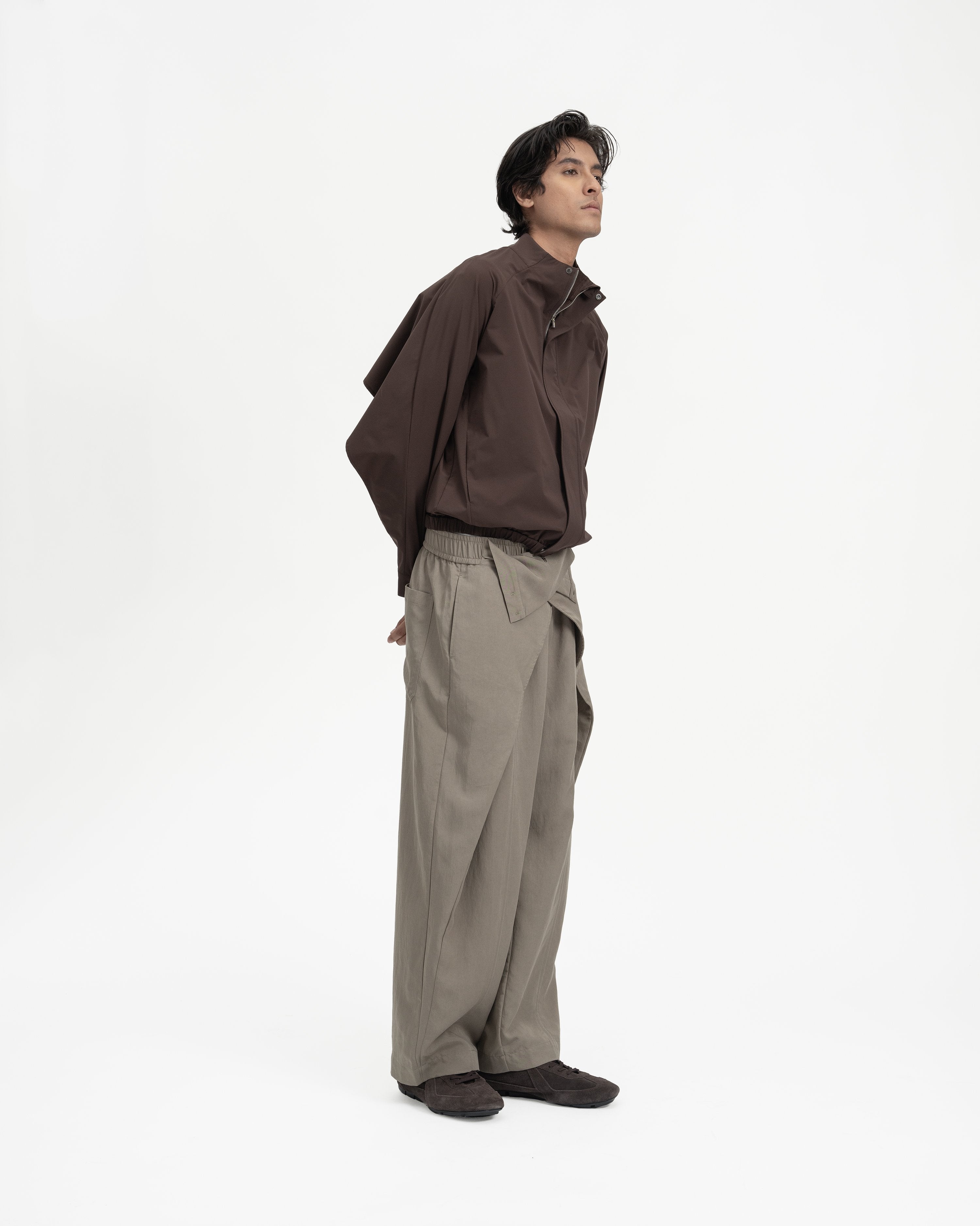 GRAYE | Sash Wrap Trousers | Olive