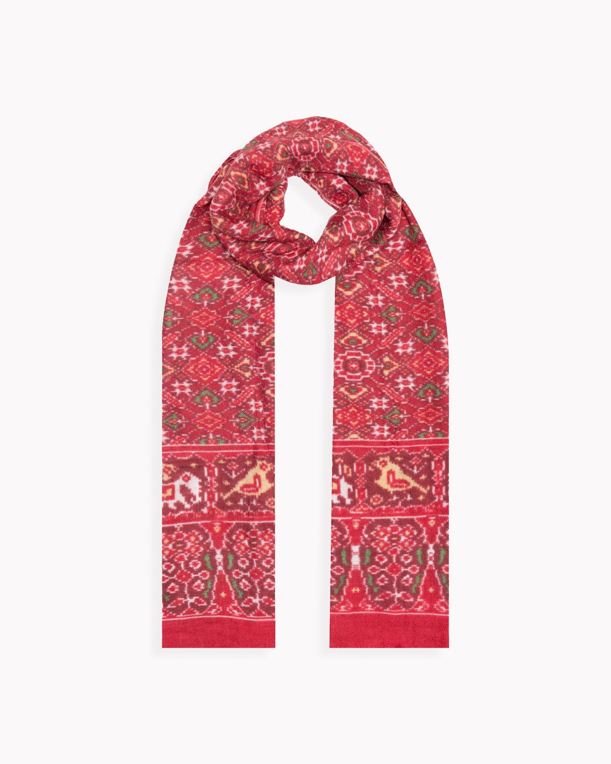 QUEENMARK | AN Patola Ikat Print Light Red