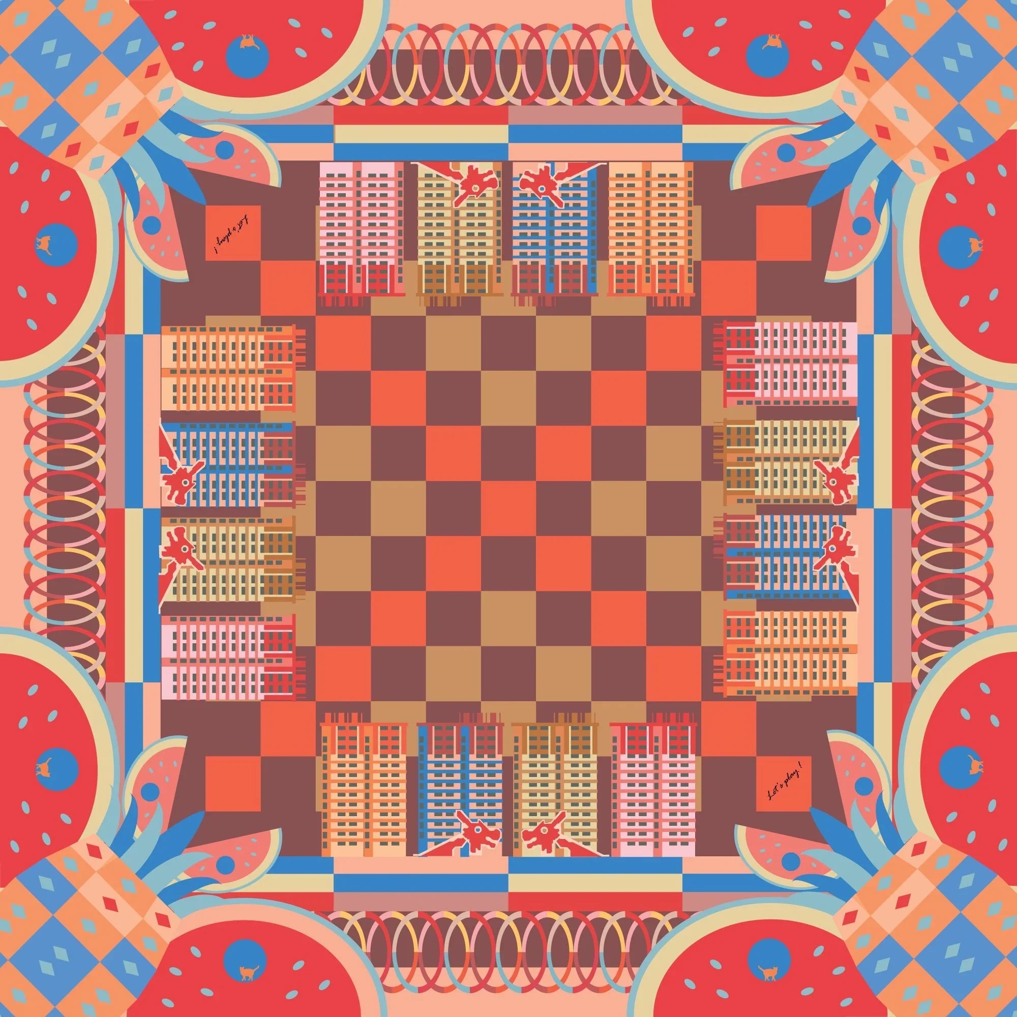 BINARY STYLE | Playground Memories Silk Scarf